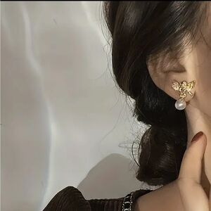 Faux Pearl Angel Earrings, Angel Faux Pearl Earrings, God Angels Earrings